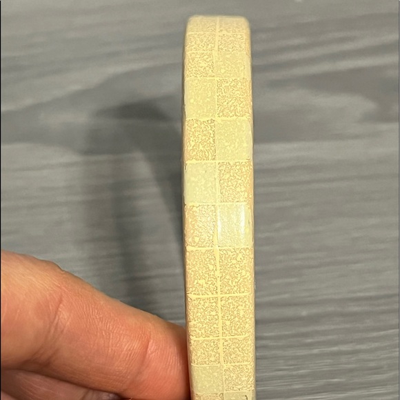 Vintage Tan Plastic Bangle with Square Tile Design - Picture 2 of 5
